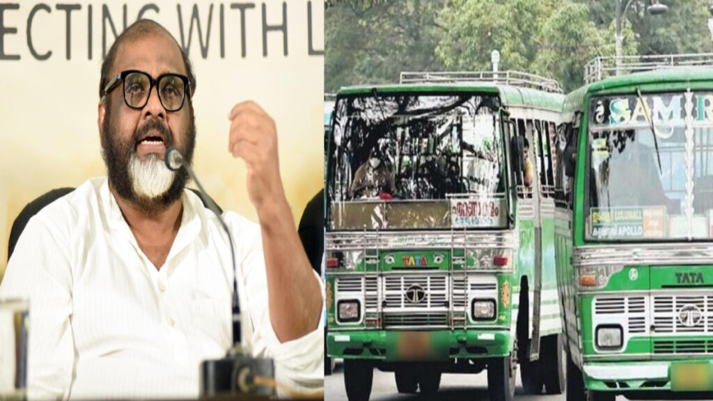 Minister CP John about Private bus Protest