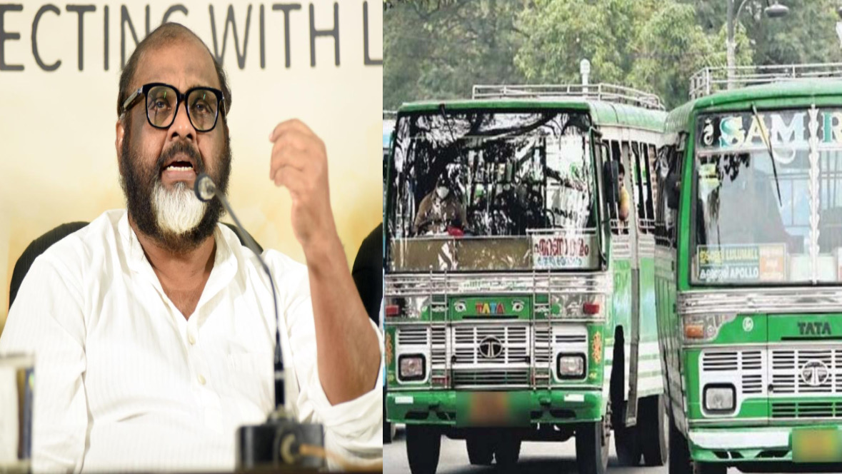Minister CP John about Private bus Protest